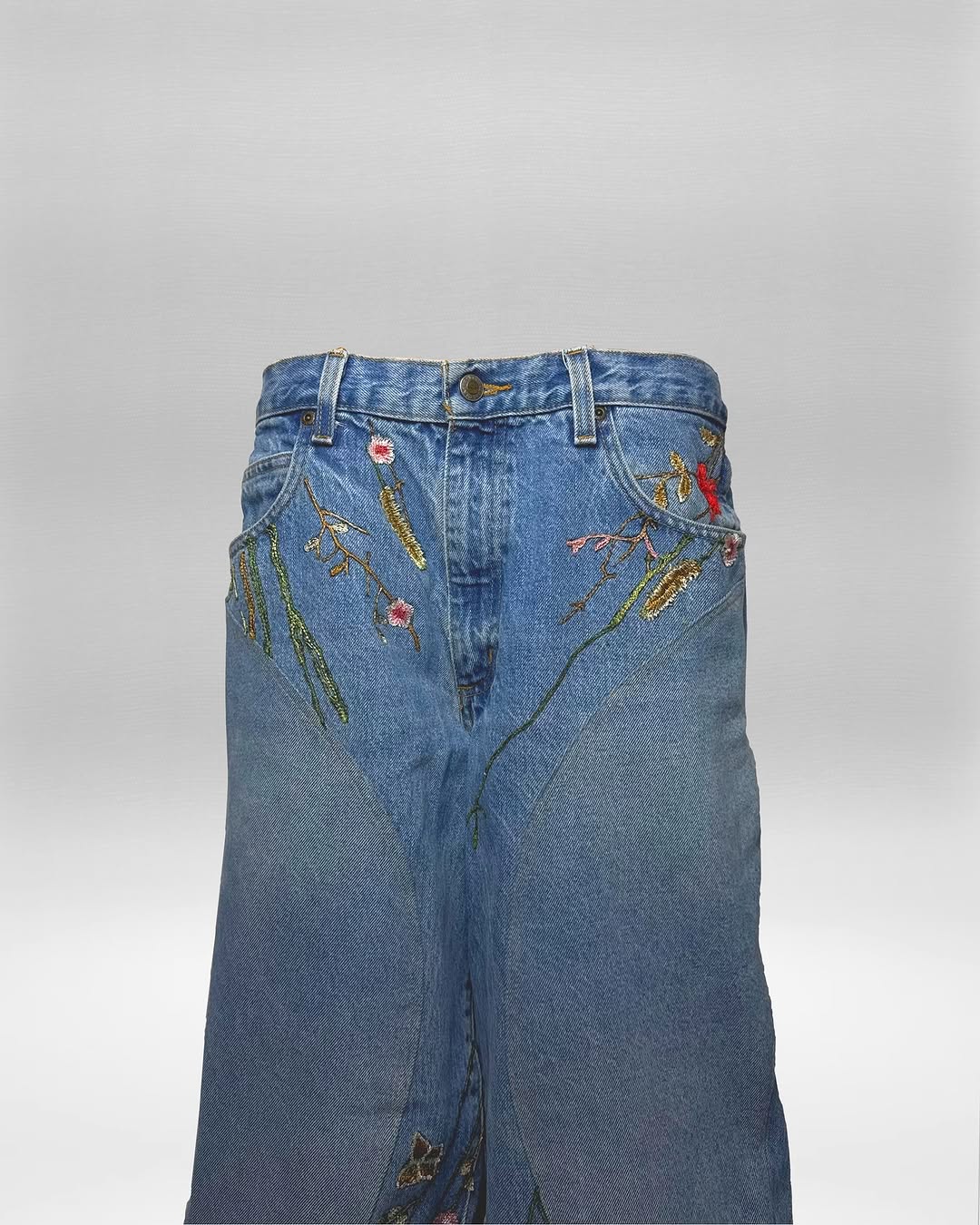 Unisex Floral Denim