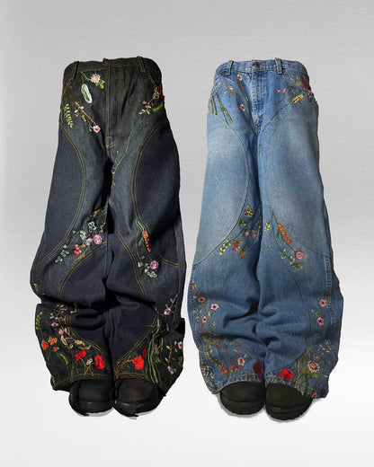 Unisex Floral Denim