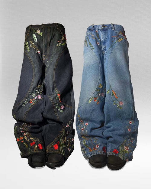 Unisex Floral Denim