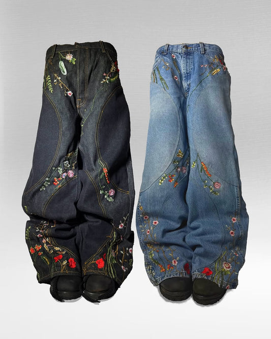 Unisex Floral Denim